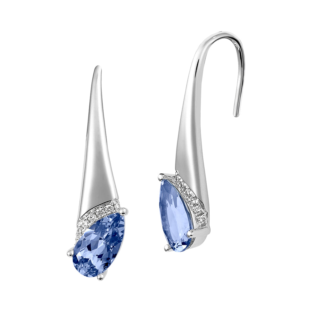 Chatham lab-grown aqua blue spinel earrings, style CE4844WAQ