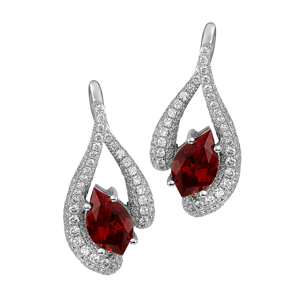 Chatham lab-grown ruby earrings, style CE4845WRU