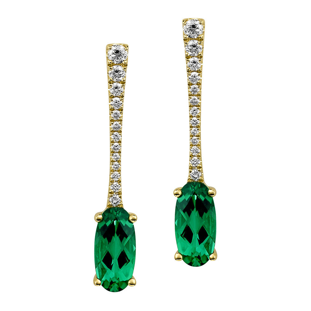 Chatham lab-grown emerald earrings, style CE4846YEM