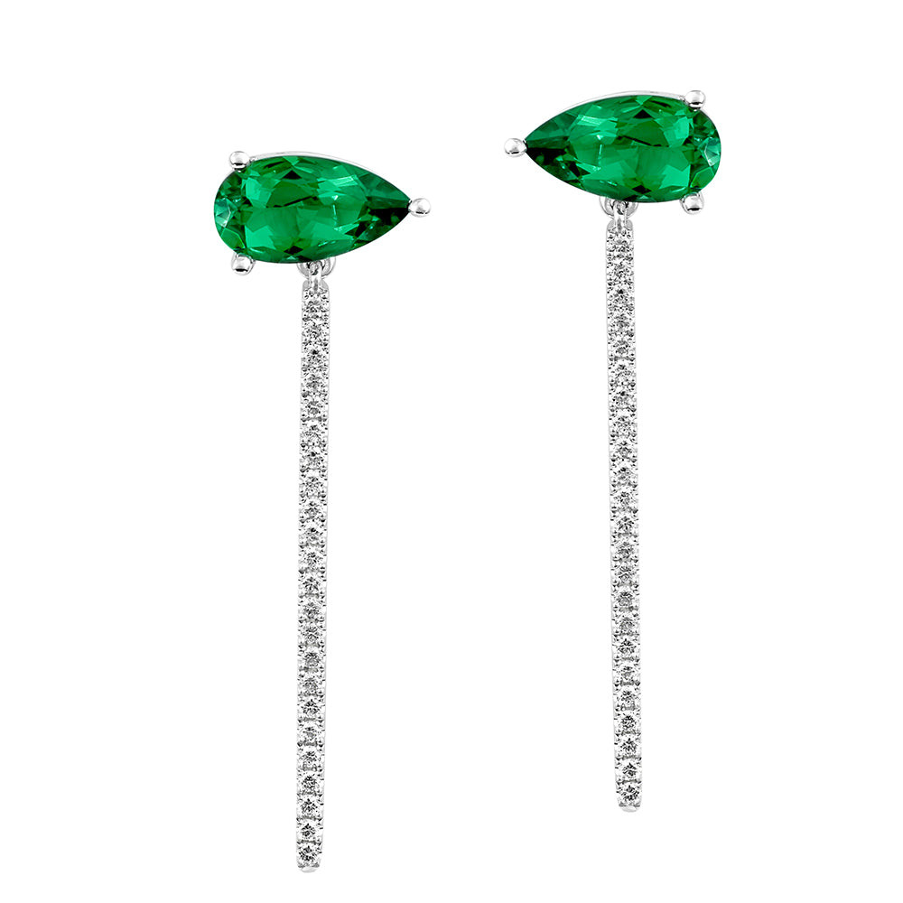 Chatham lab-grown emerald earrings, style CE4847WEM