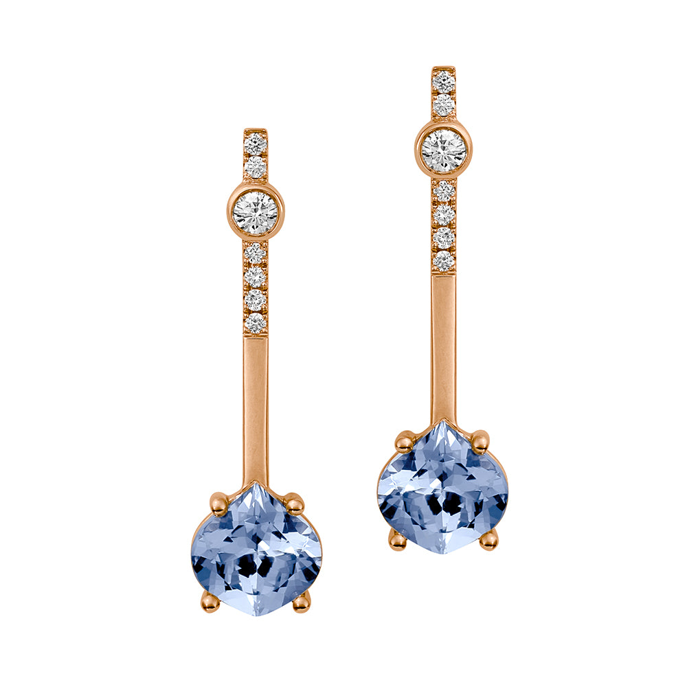 Chatham lab-grown aqua blue spinel earrings, style CE4851RAQ