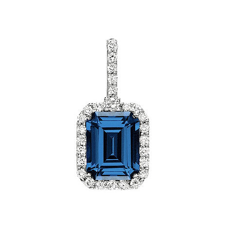 Chatham lab-grown blue sapphire pendant, style CP1772WBS