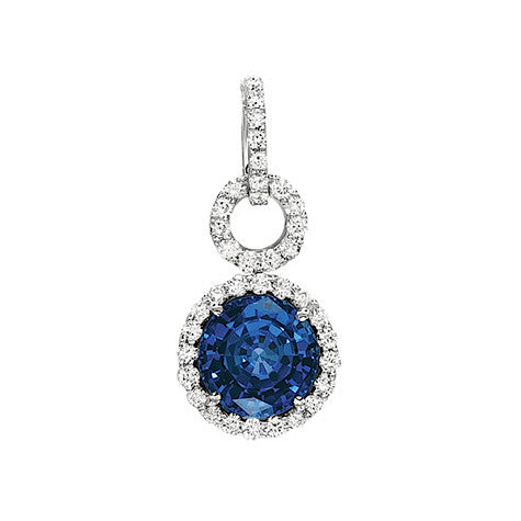 Chatham lab-grown blue sapphire pendant, style CP1775WBS