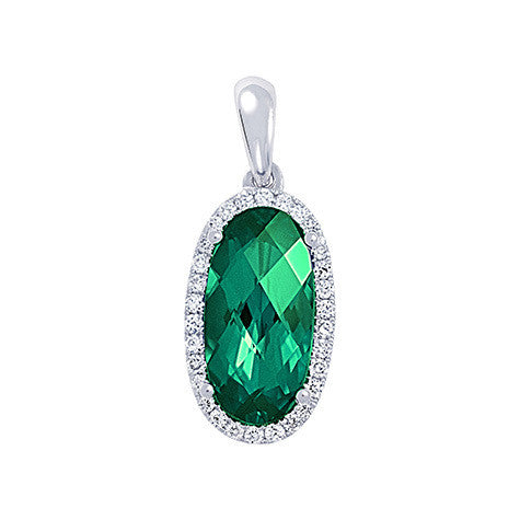 Chatham lab-grown emerald pendant, style CP3796WEM
