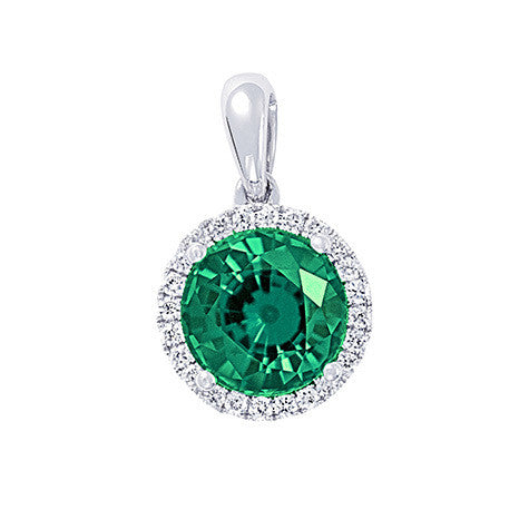 Chatham lab-grown emerald pendant, style CP3797WEM