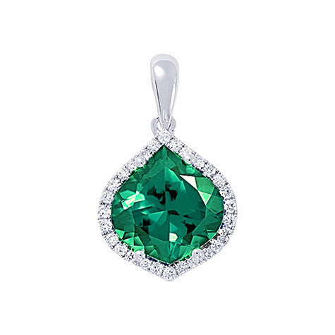 Chatham lab-grown emerald pendant, style CP3798WEM