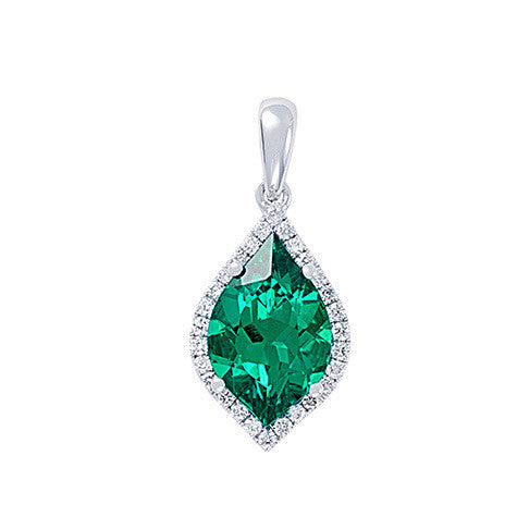 Chatham lab-grown emerald pendant, style CP3799WEM