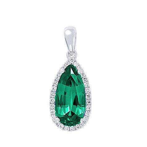 Chatham lab-grown emerald pendant, style CP3800WEM