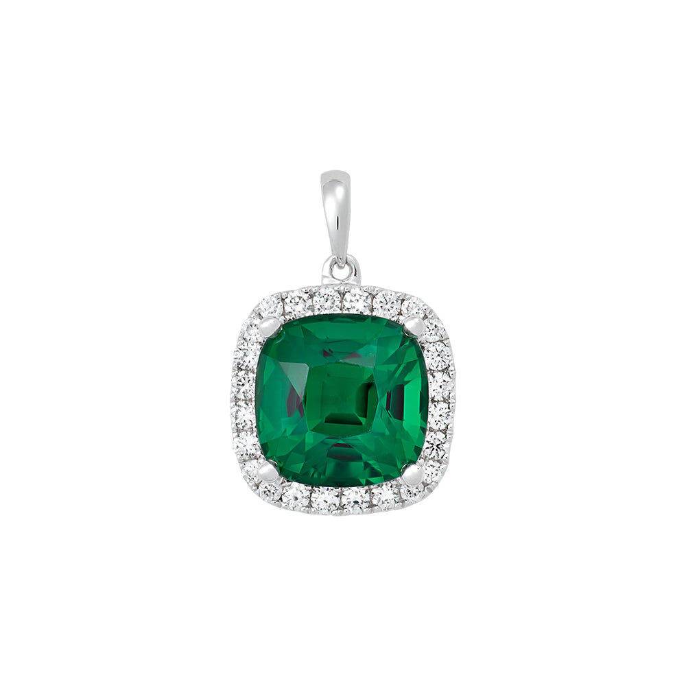 Chatham lab-grown emerald pendant, style CP4136WEM