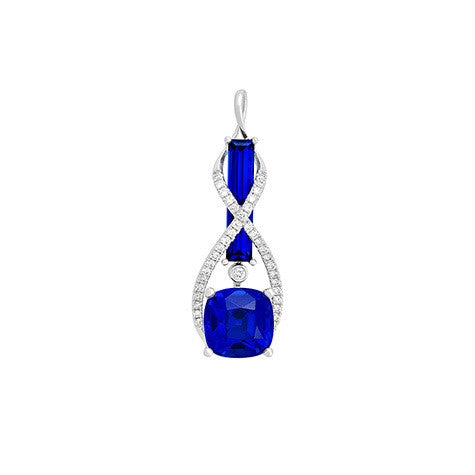 Chatham lab-grown blue sapphire pendant, style CP4200WBS