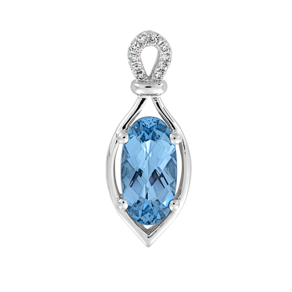 Chatham lab-grown aqua blue spinel pendant, style CP4374WAQ