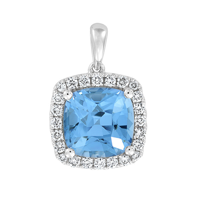 Chatham lab-grown aqua blue spinel pendant, style CP4395WAQ
