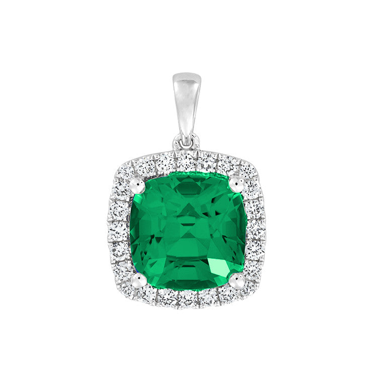 Chatham lab-grown emerald pendant, style CP4395WEM