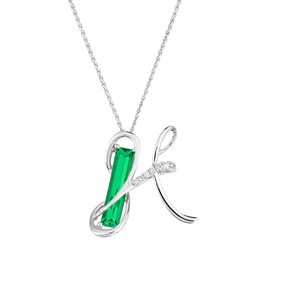Philip Jones – Collana Iniziale Placcata Oro Rosa Con Cristallo Zircondia – Lettera H