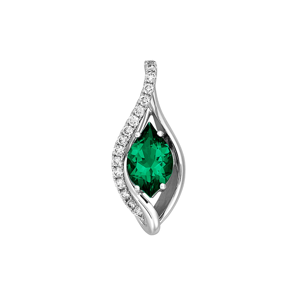 Chatham lab-grown emerald pendant, style CP4893WEM