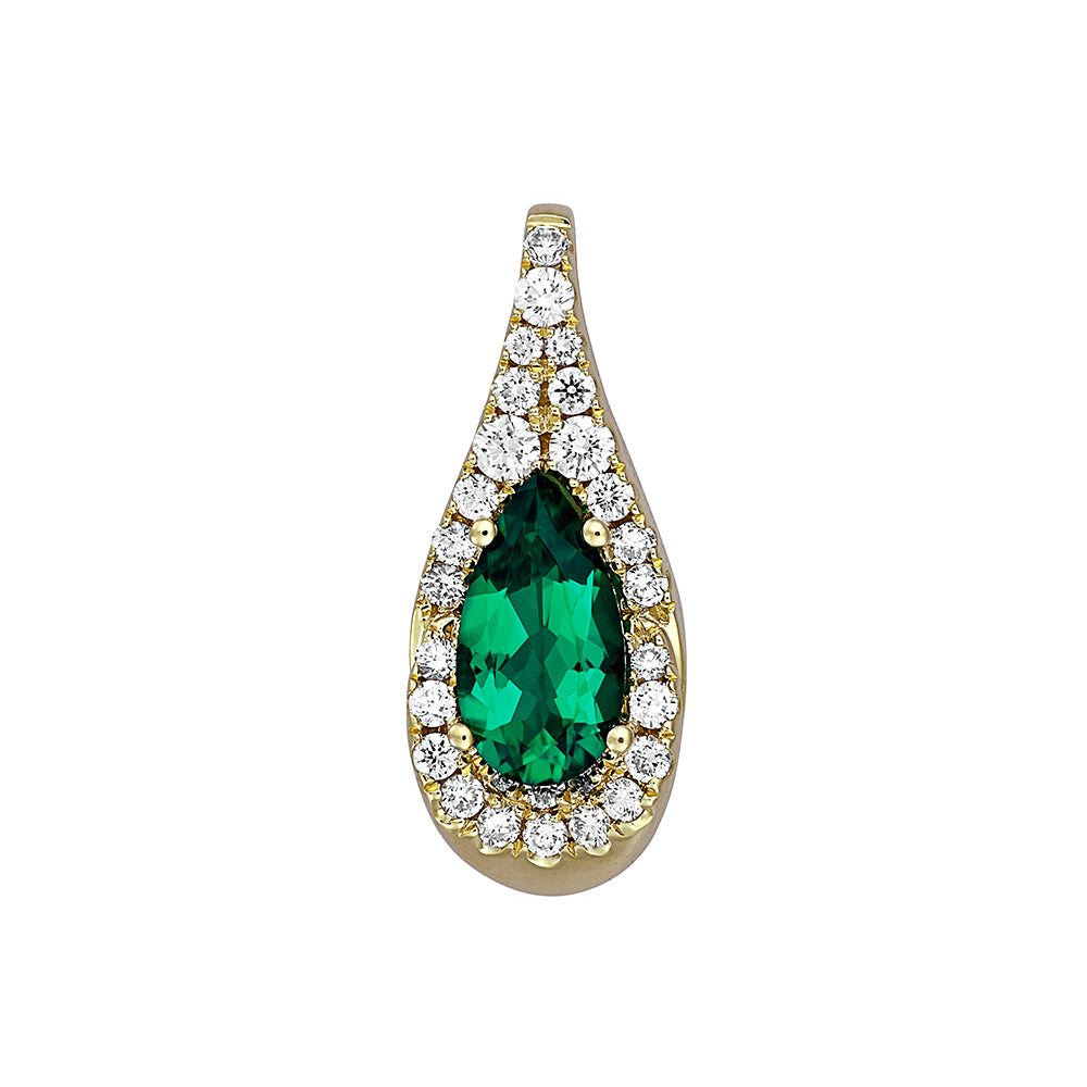 Chatham lab-grown emerald pendant, style CP4899YEM