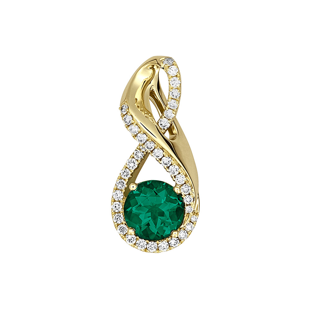 Chatham lab-grown emerald pendant, style CP4903YEM