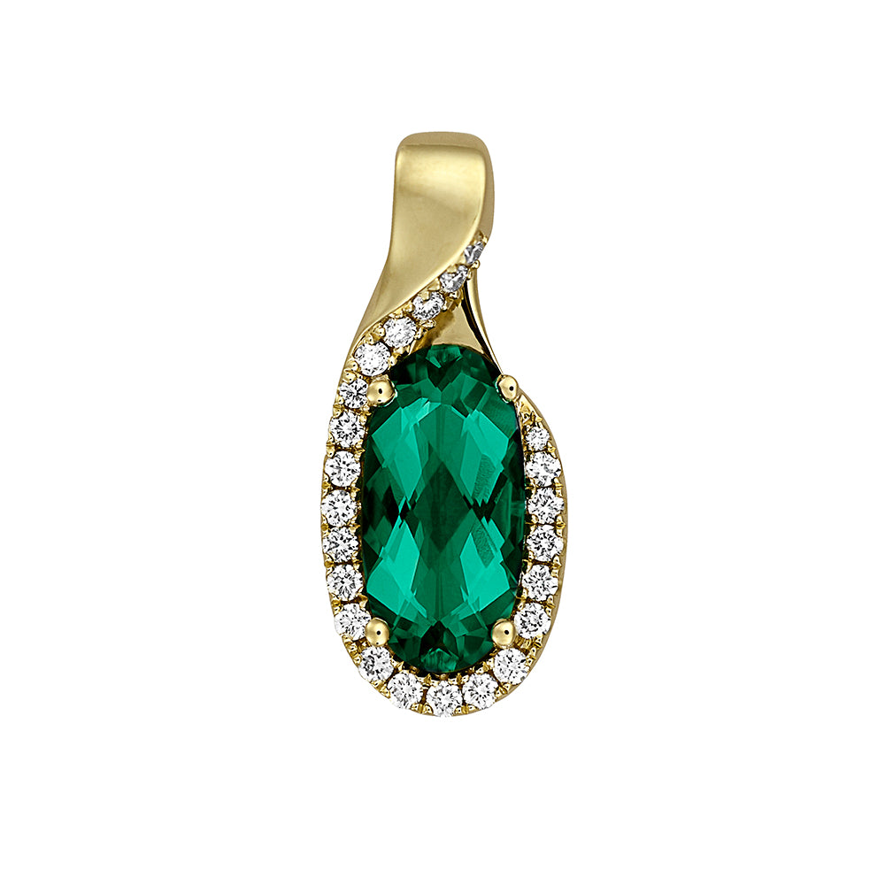 Chatham lab-grown emerald pendant, style CP4912YEM
