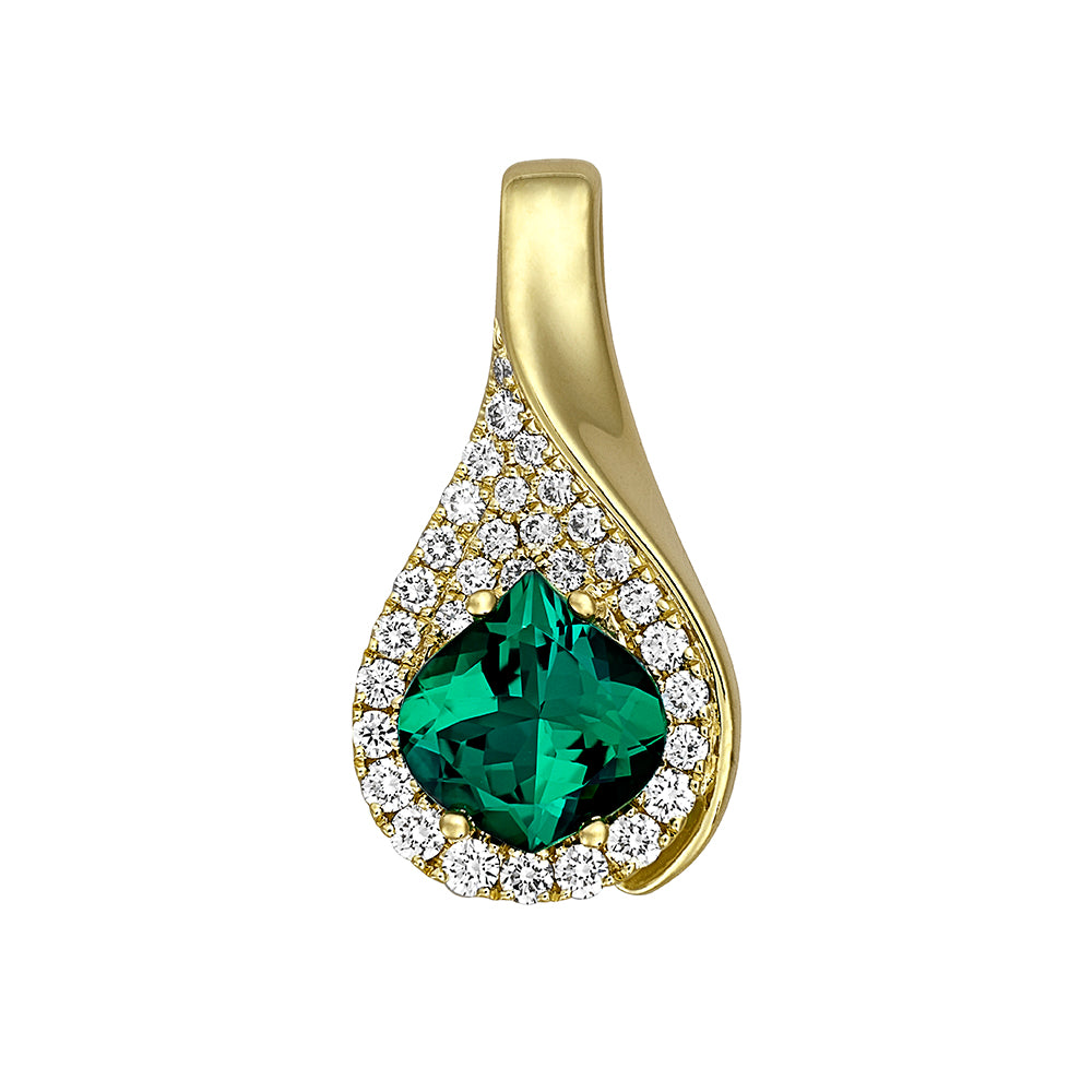 Chatham lab-grown emerald pendant, style CP4918YEM