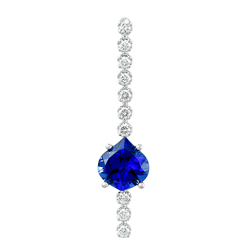 Chatham lab-grown blue sapphire pendant, style CP5130WBS