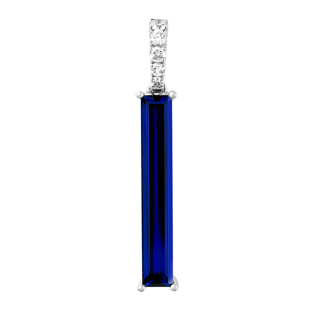 Chatham lab-grown blue sapphire pendant, style CP5132WBS