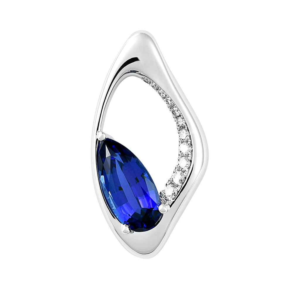 Chatham lab-grown blue sapphire pendant, style CP5134WBS
