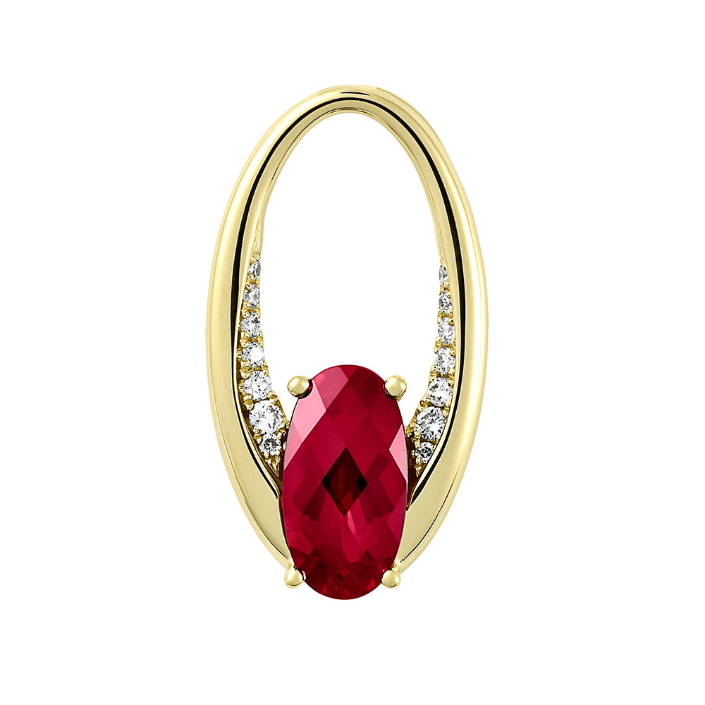 Chatham lab-grown ruby pendant, style CP5135YRU
