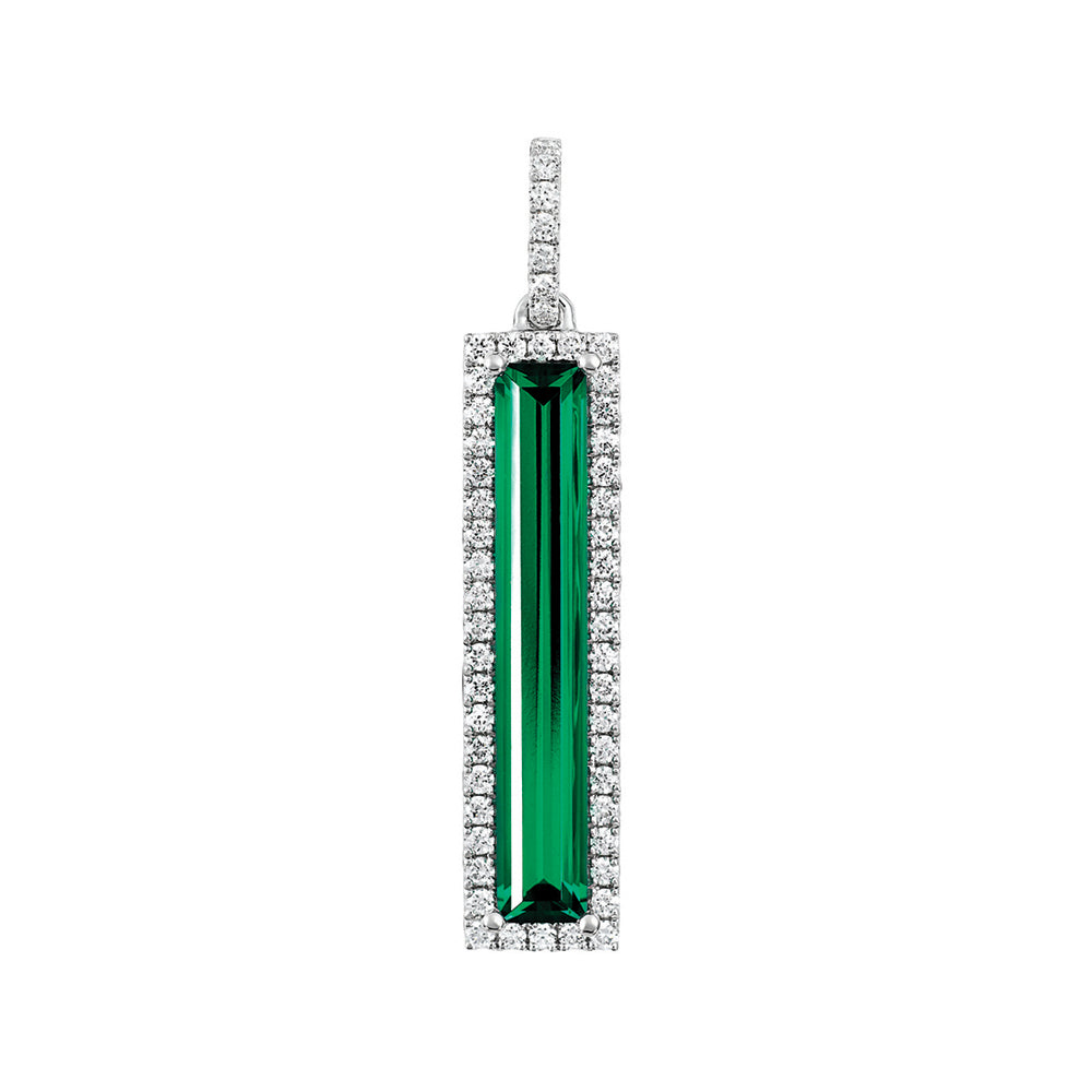 Chatham lab-grown emerald pendant, style CP5139WEM