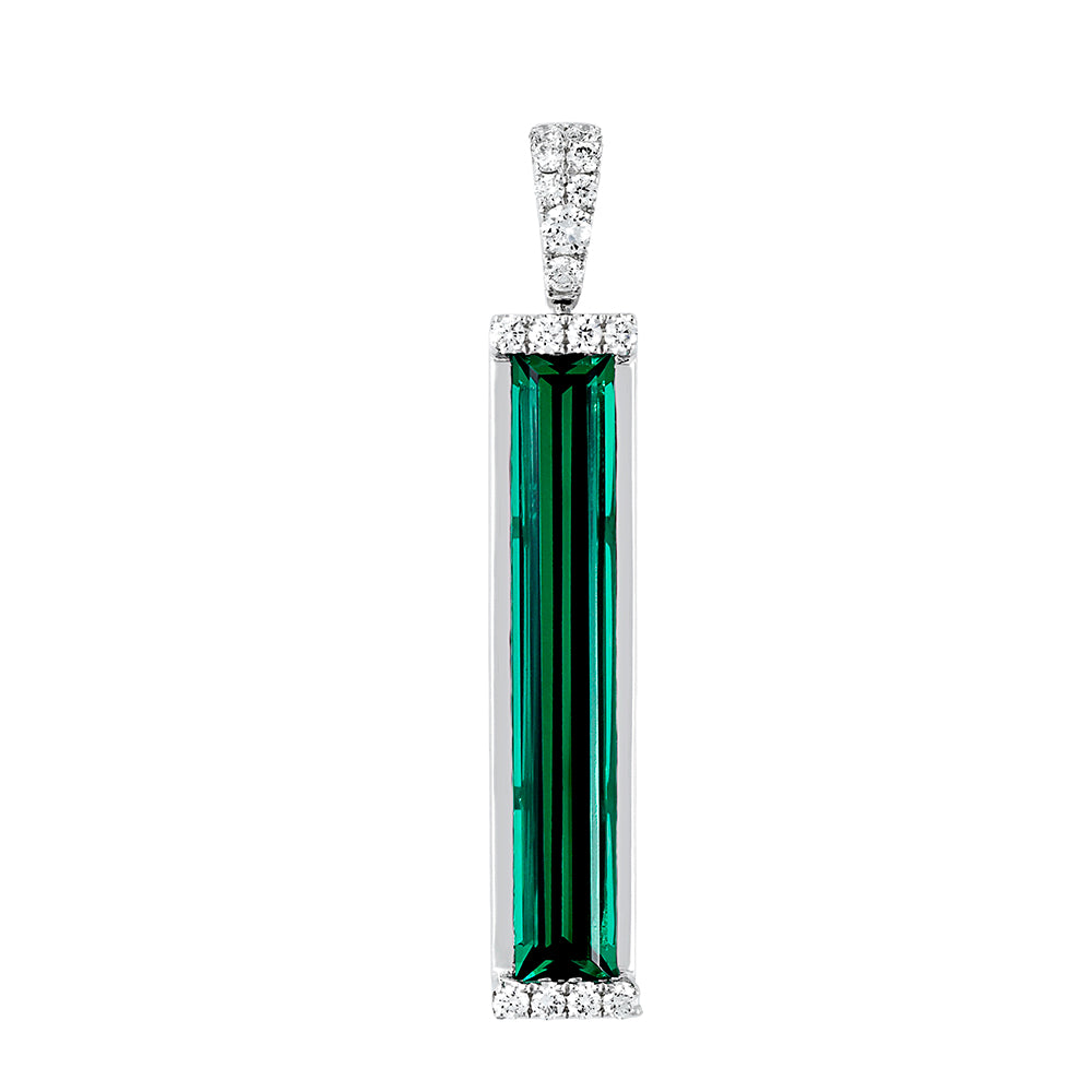 Chatham lab-grown emerald pendant, style CP5140WEM