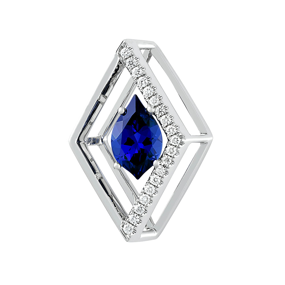 Chatham lab-grown blue sapphire pendant, style CP5146WBS