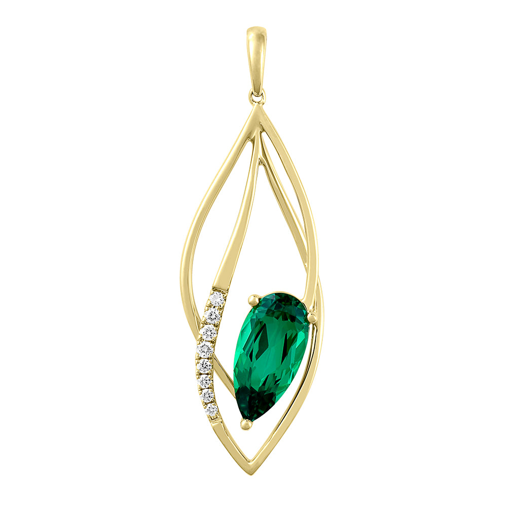 Chatham lab-grown emerald pendant, style CP5152YEM