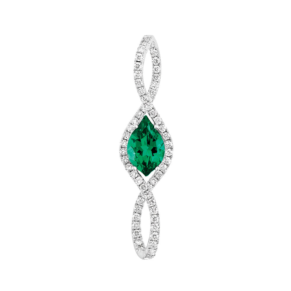 Chatham lab-grown emerald pendant, style CP5160WEM
