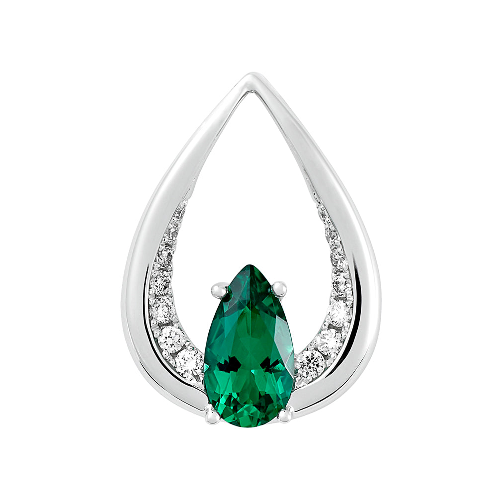 Chatham lab-grown emerald pendant, style CP5166WEM