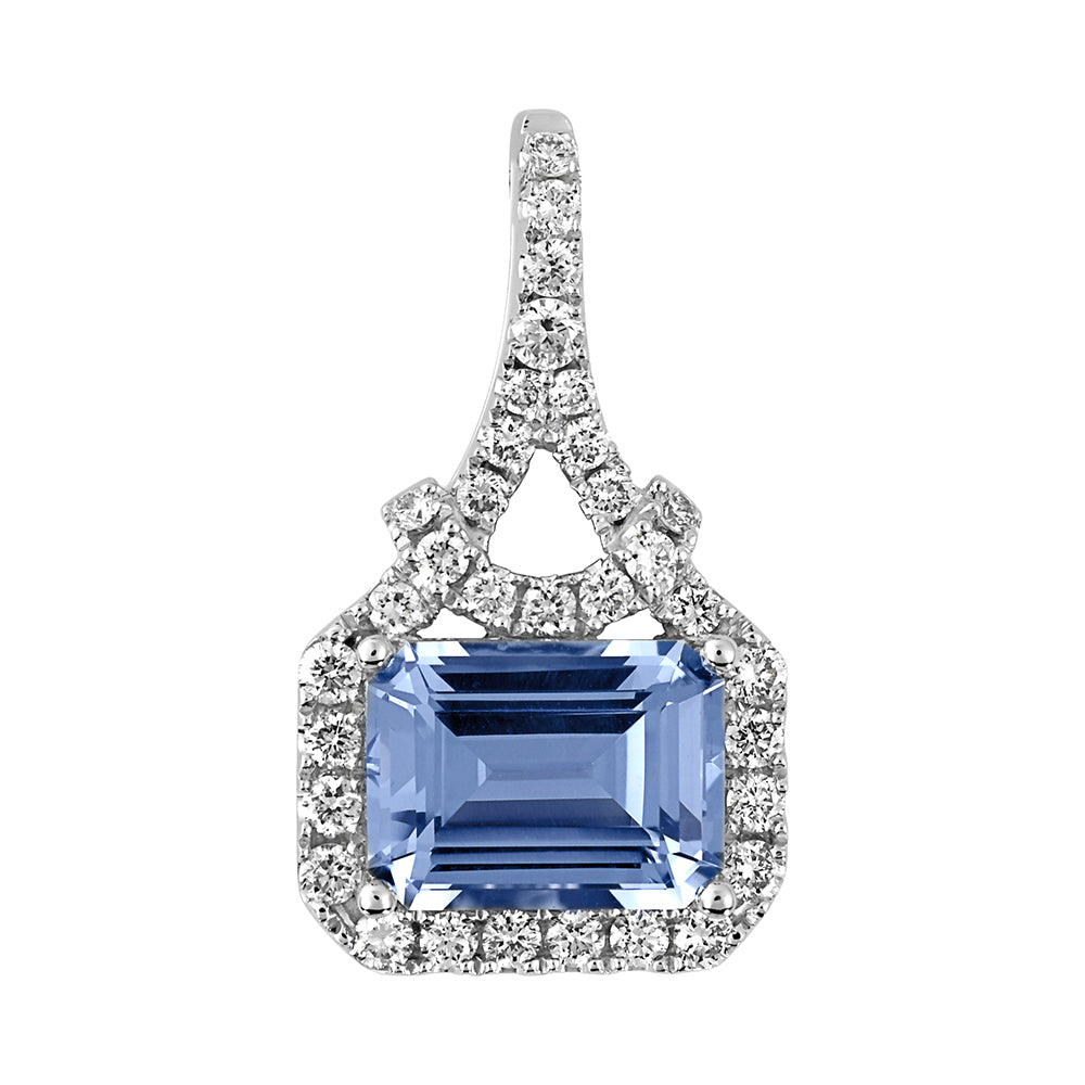 Chatham lab-grown aqua blue spinel pendant, style CP5280WAQ