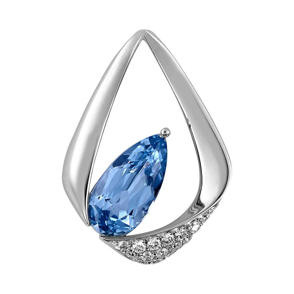 Chatham lab-grown aqua blue spinel pendant, style CP5281WAQ