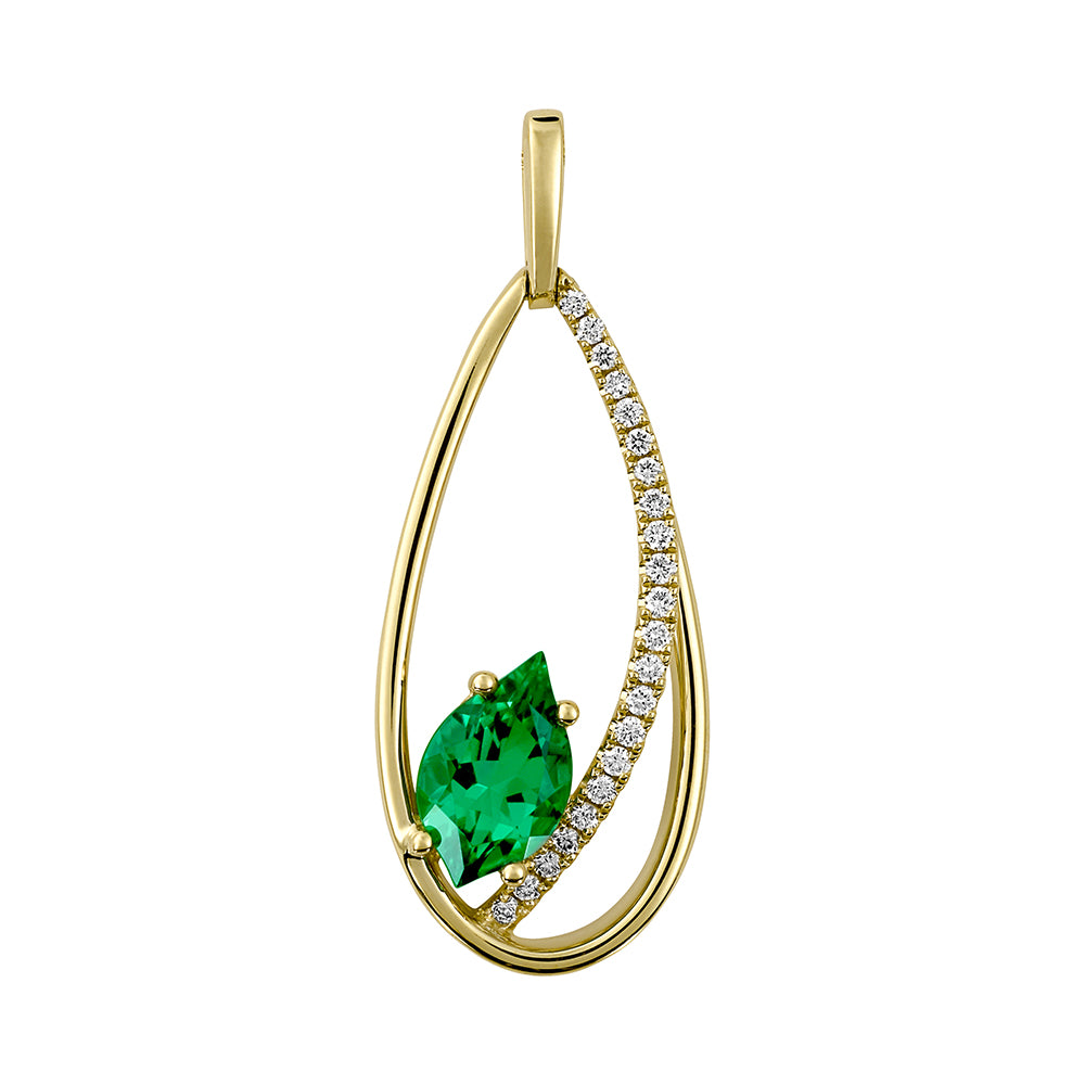 Chatham lab-grown emerald pendant, style CP5282YEM