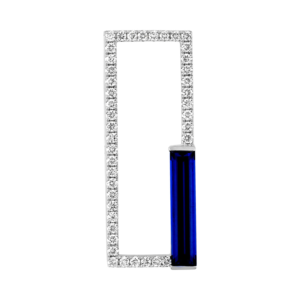 Chatham lab-grown blue sapphire pendant, style CP5284WBS