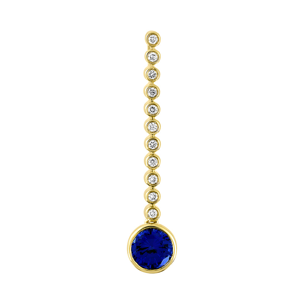 Chatham lab-grown blue sapphire pendant, style CP5285YBS