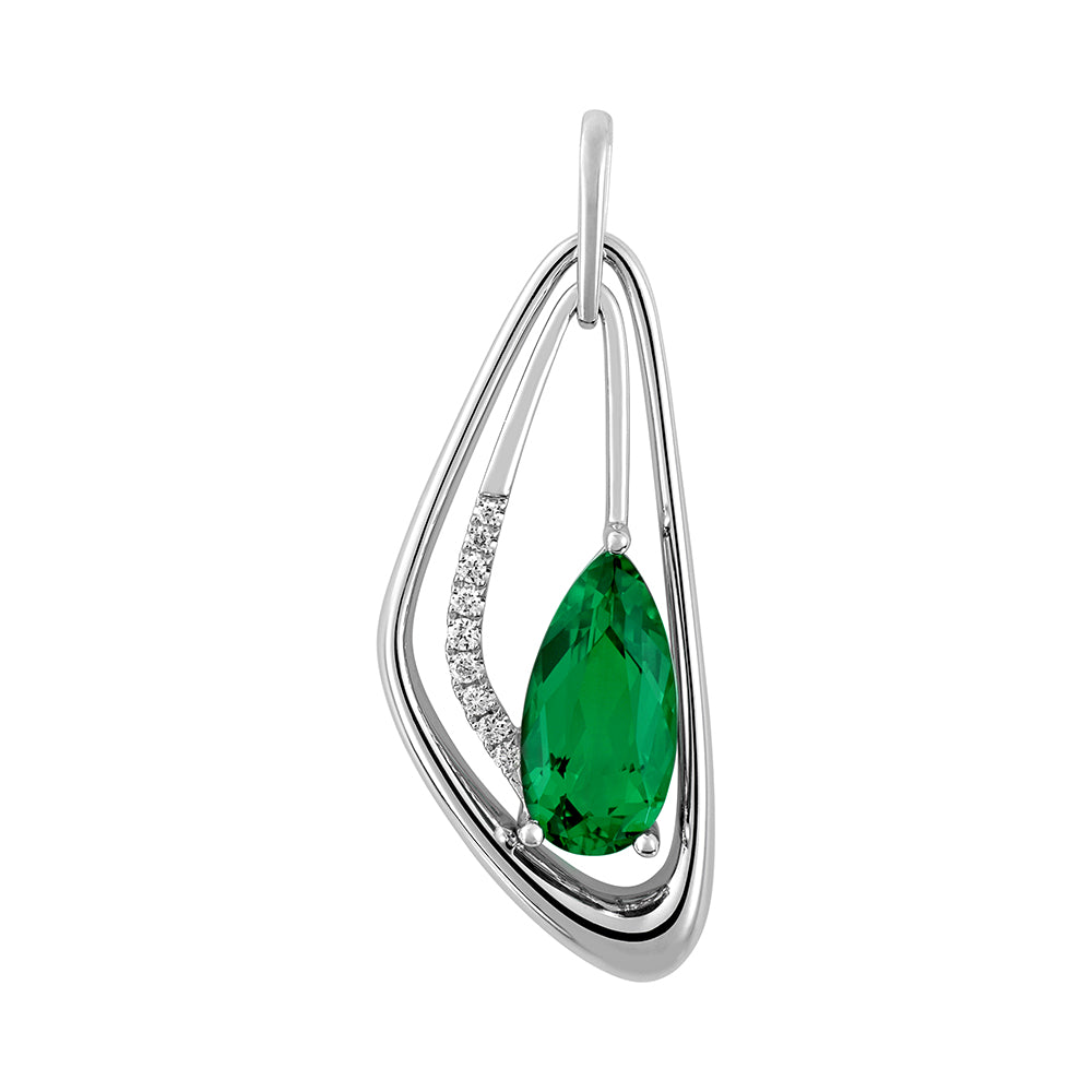 Chatham lab-grown emerald pendant, style CP5288WEM