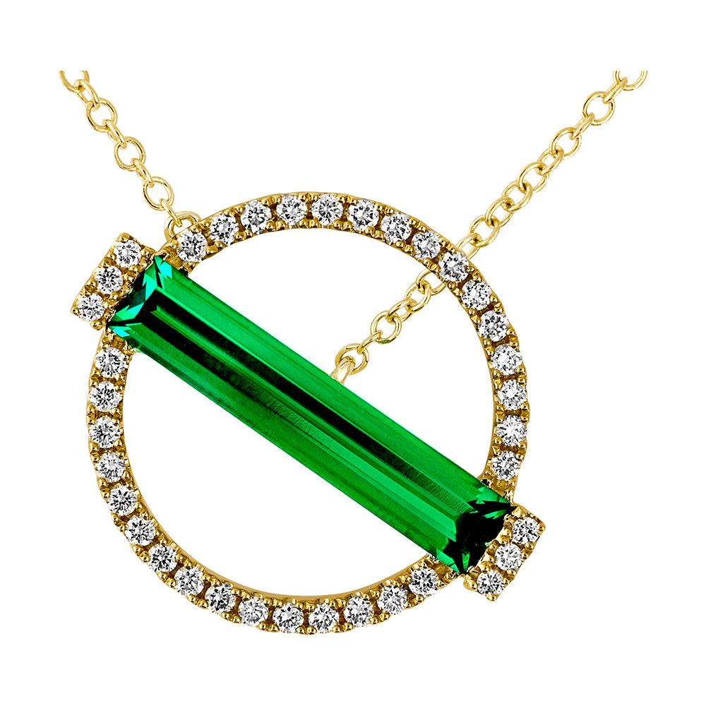 Chatham lab-grown emerald pendant, style CP5296YEM