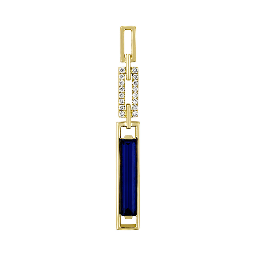 Chatham lab-grown blue sapphire pendant, style CP5301YBS