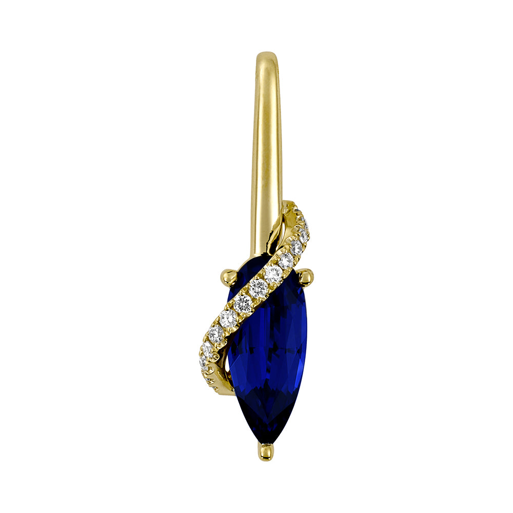 Chatham lab-grown blue sapphire pendant, style CP5304YBS