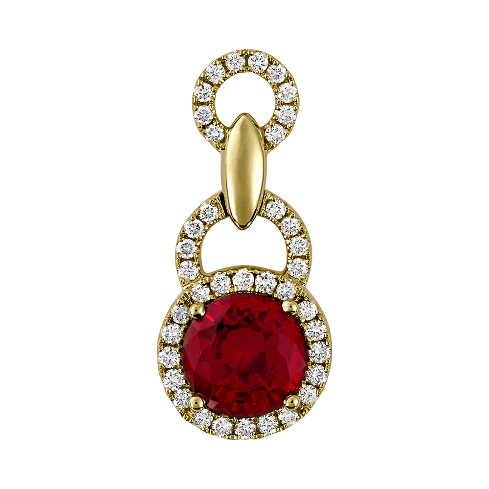 Chatham lab-grown ruby pendant, style CP5306YRU