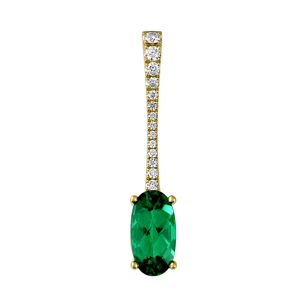 Chatham lab-grown emerald pendant, style CP5309YEM