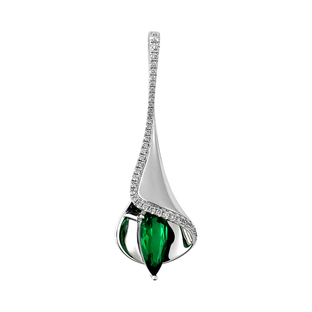 Chatham lab-grown emerald pendant, style CP5312WEM