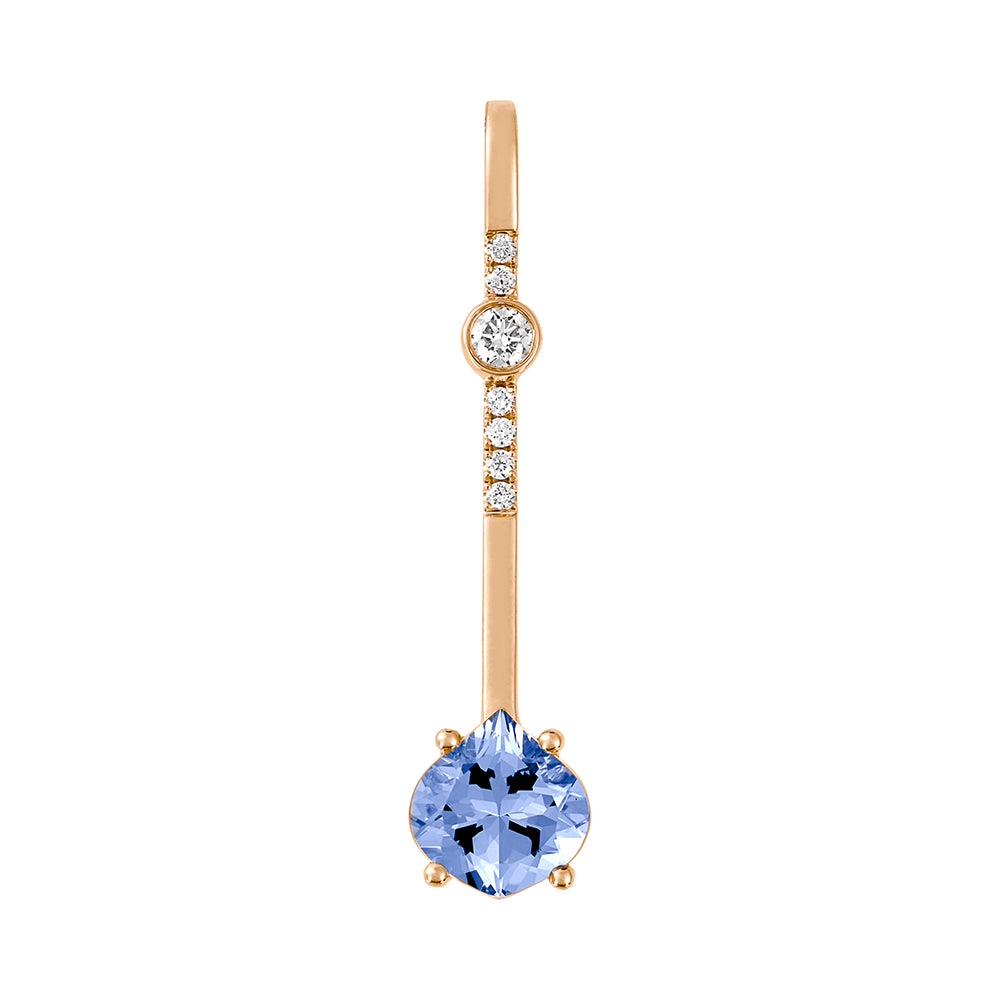 Chatham lab-grown aqua blue spinel pendant in 14k rose gold, style CP5314RAQ