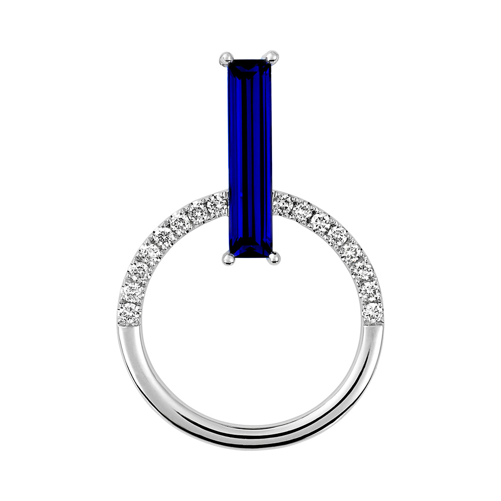 Chatham lab-grown blue sapphire pendant, style CP5318WBS