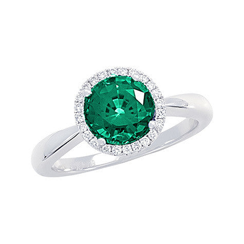 Chatham lab-grown emerald ring, style CR10424WEM