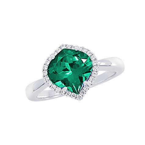 Chatham lab-grown emerald ring, style CR10425WEM