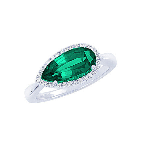 Chatham lab-grown emerald ring, style CR10427WEM
